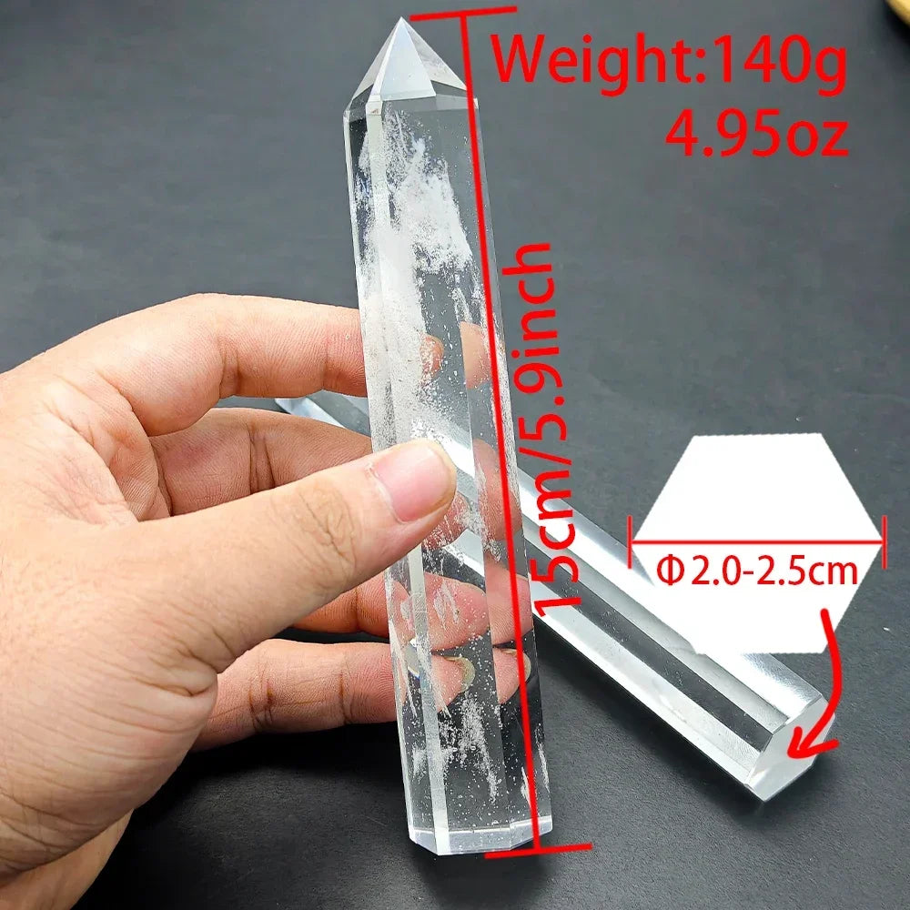 💎 Natural White Crystal Obelisk — Reiki Healing Pillar for Witchcraft, Meditation & Home Décor