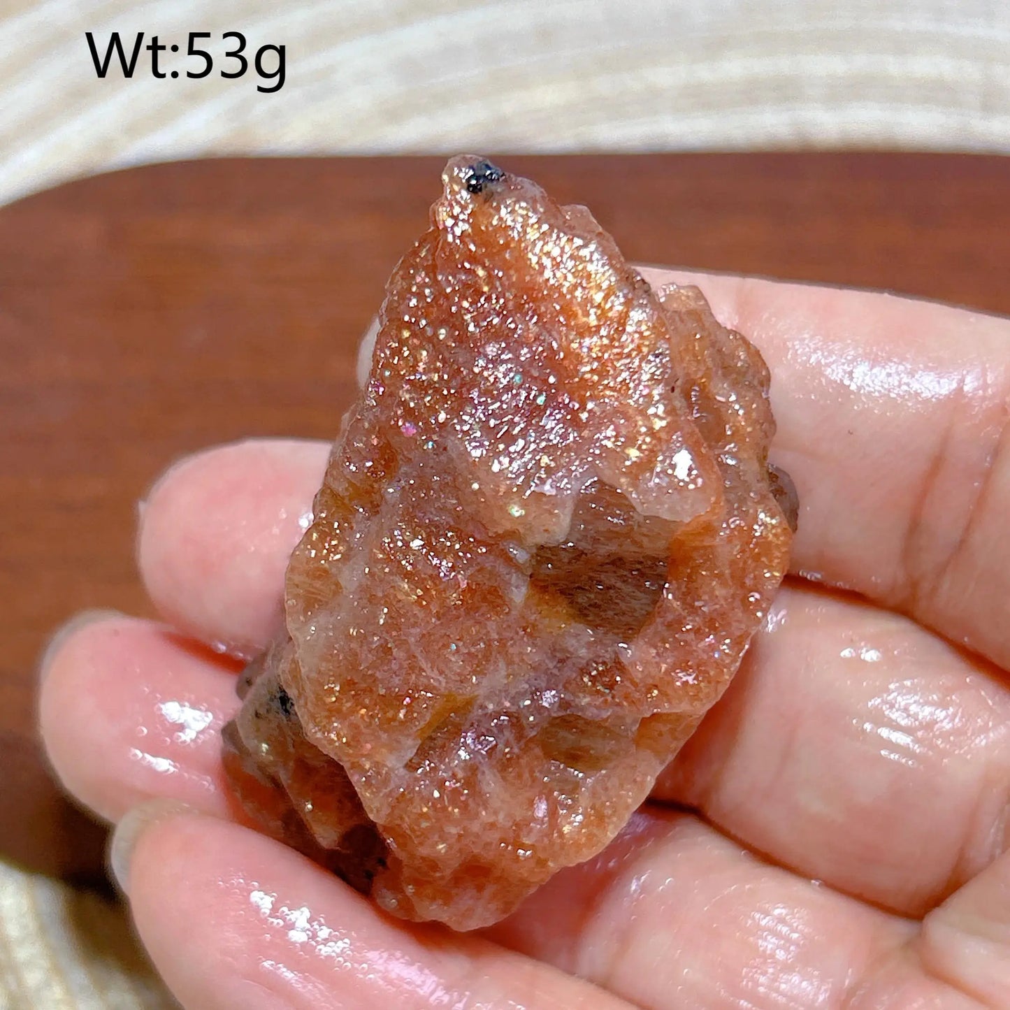 Natural Crystal Gem Sunstone Raw Stone Golden Rainbow Flash Gemstone Desk Reiki Home Decoration Gift Rare Prismatic