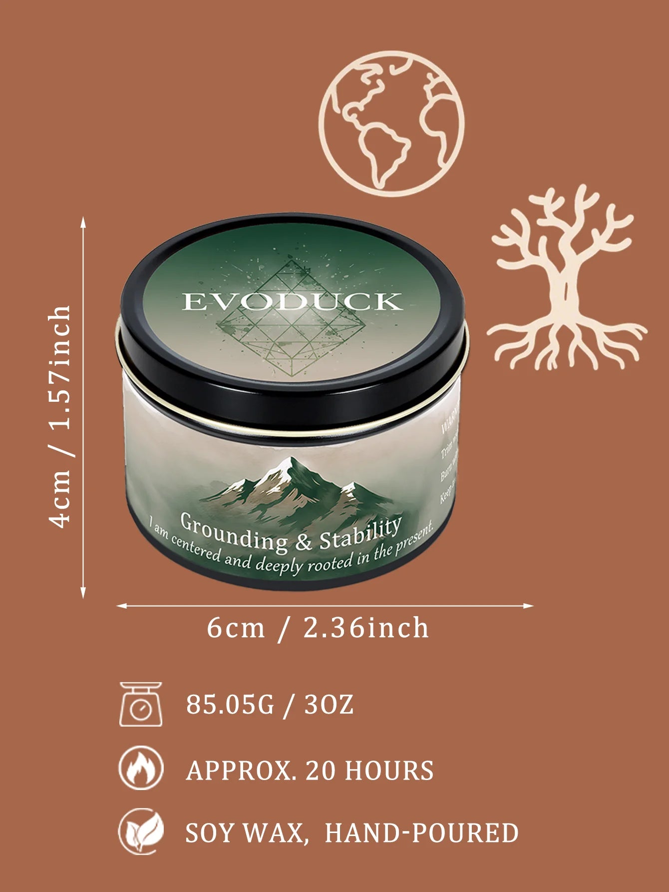 🌿 Law of Attraction Grounding Manifestation Candle — 3oz
