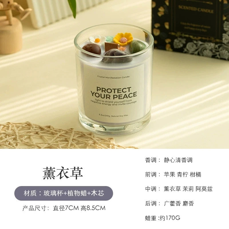 💎 Crystal-Cut Glass Scented Candle