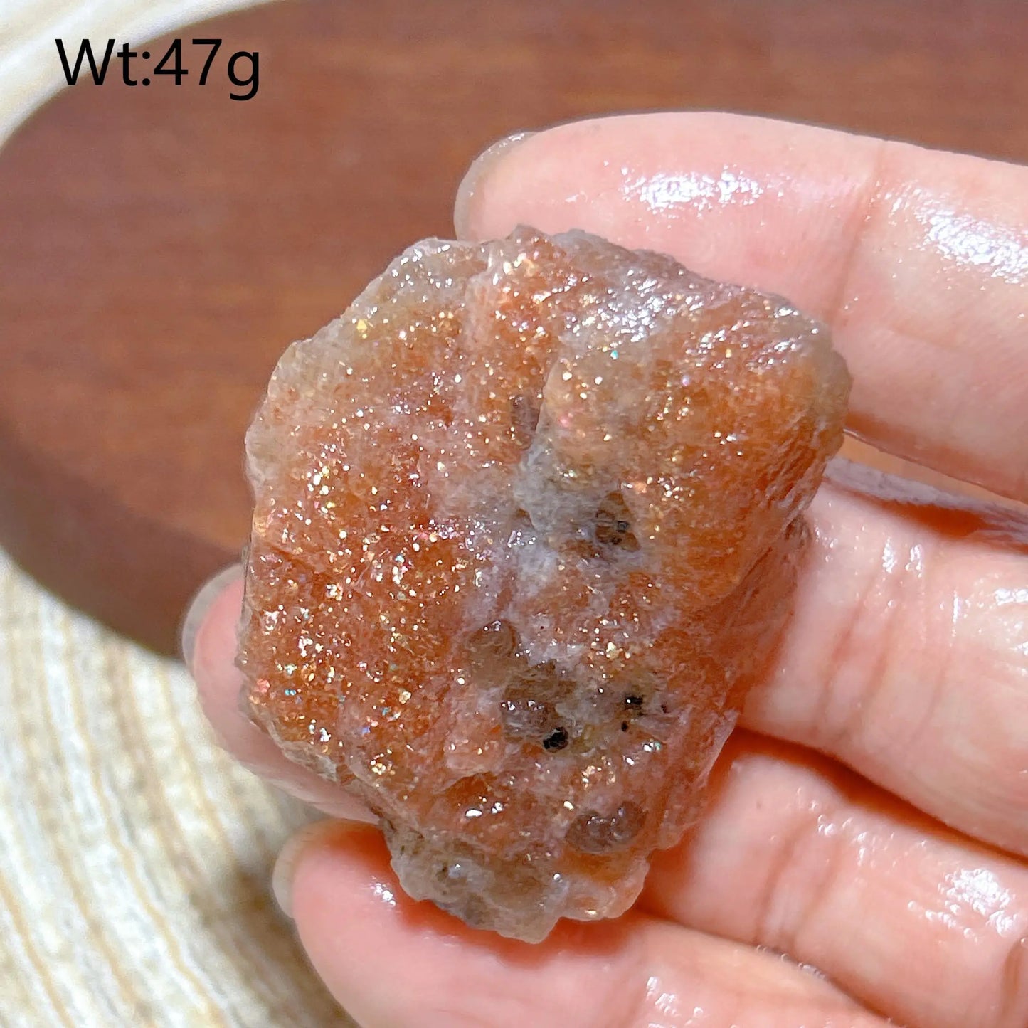Natural Crystal Gem Sunstone Raw Stone Golden Rainbow Flash Gemstone Desk Reiki Home Decoration Gift Rare Prismatic