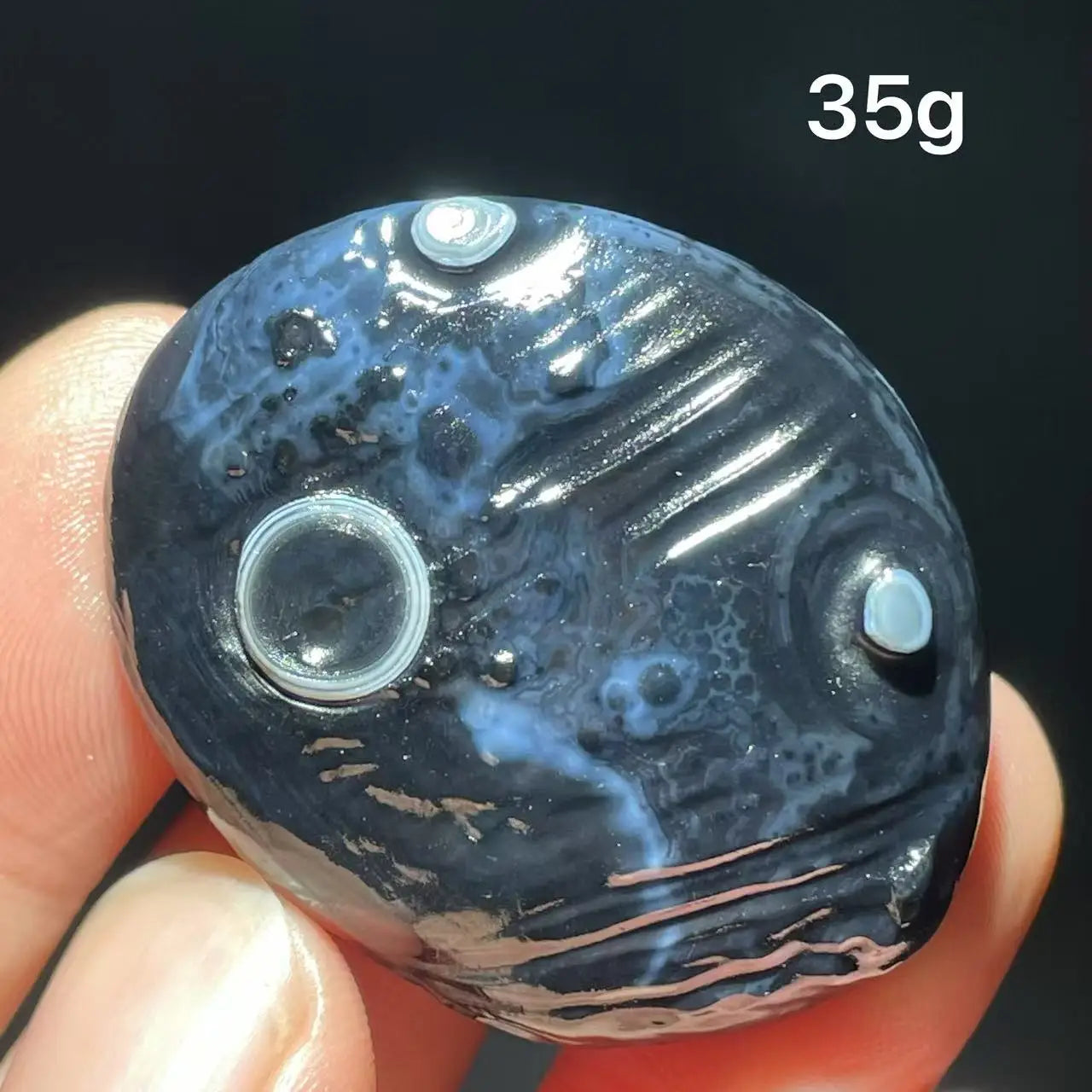 🖤 Natural Black Sardonyx & Gobi Agate Energy Stone