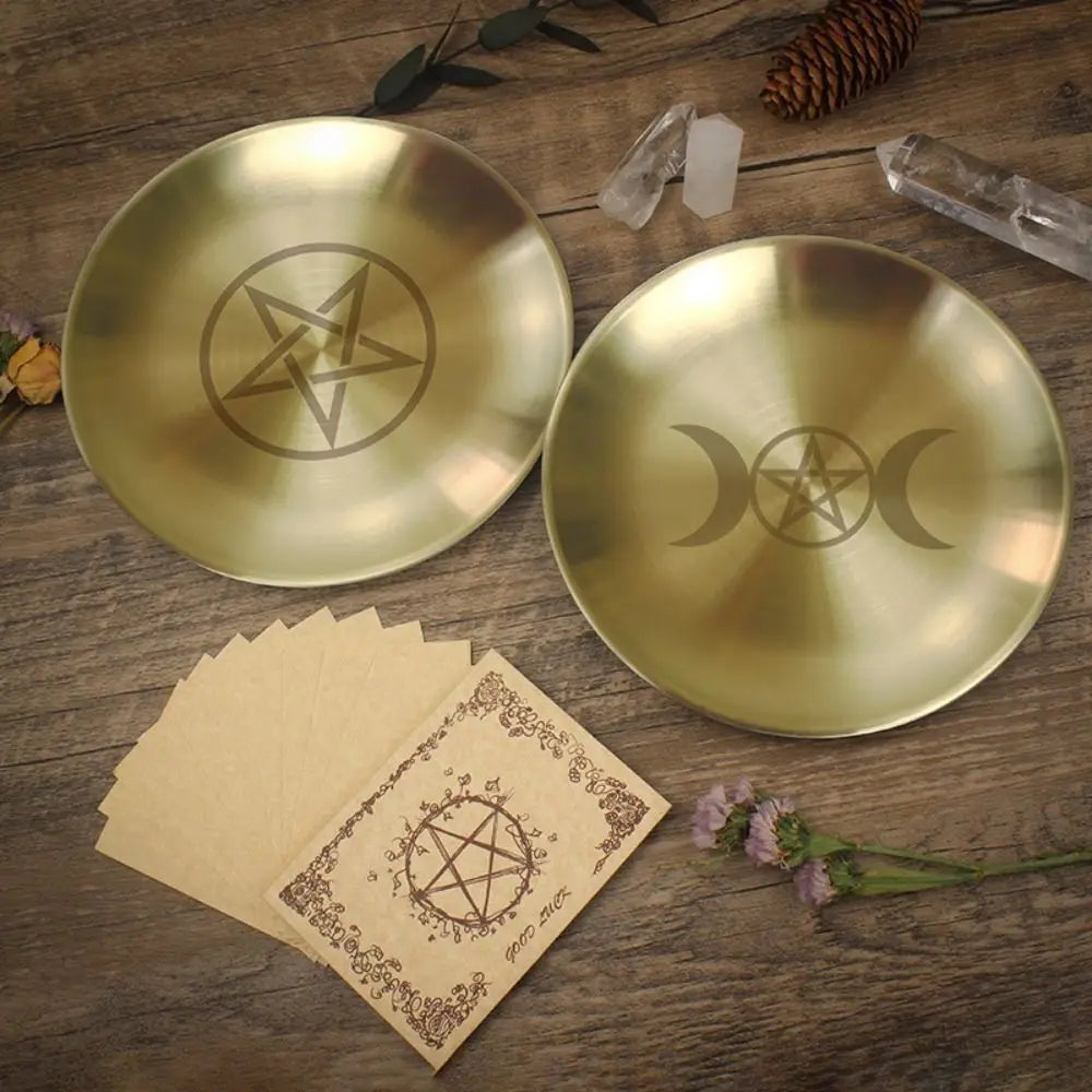 🔥 Altar Ritual Plate — Stainless Steel Multi-Purpose Candle & Burning Bowl (14cm)