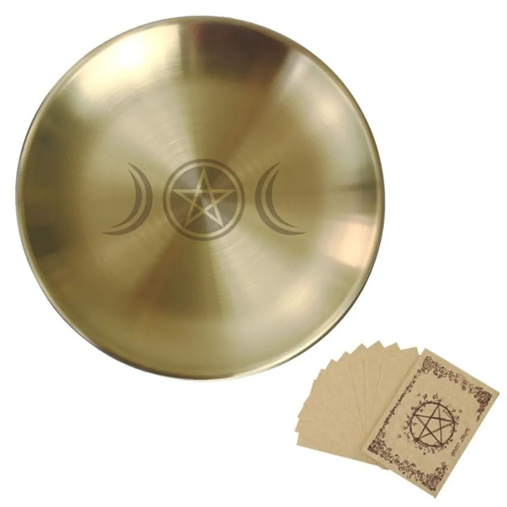 🔥 Altar Ritual Plate — Stainless Steel Multi-Purpose Candle & Burning Bowl (14cm)