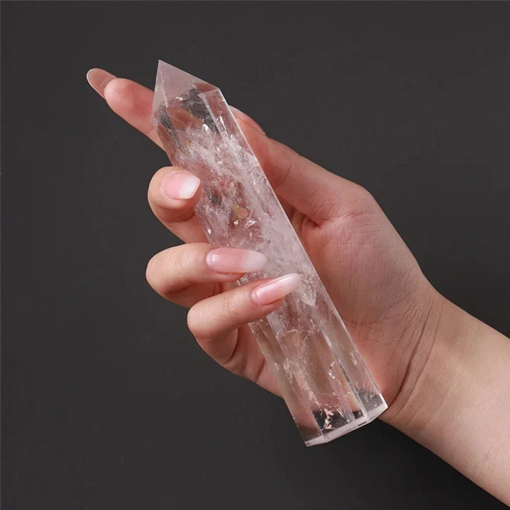💎 Natural White Crystal Obelisk — Reiki Healing Pillar for Witchcraft, Meditation & Home Décor