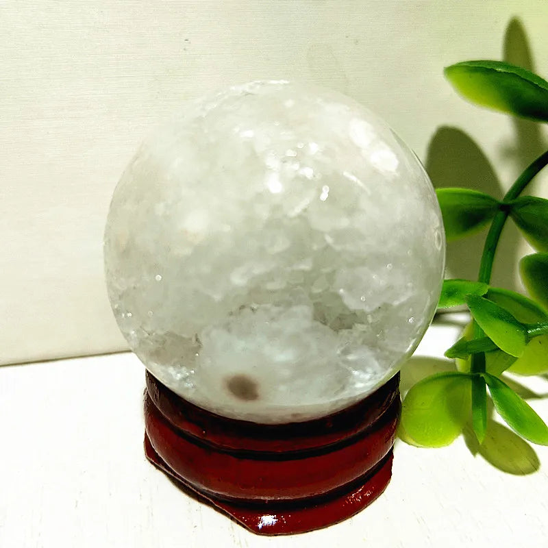 🔮 Natural Agate Druzy Crystal Ball — Geode Sphere for Feng Shui & Energy Healing