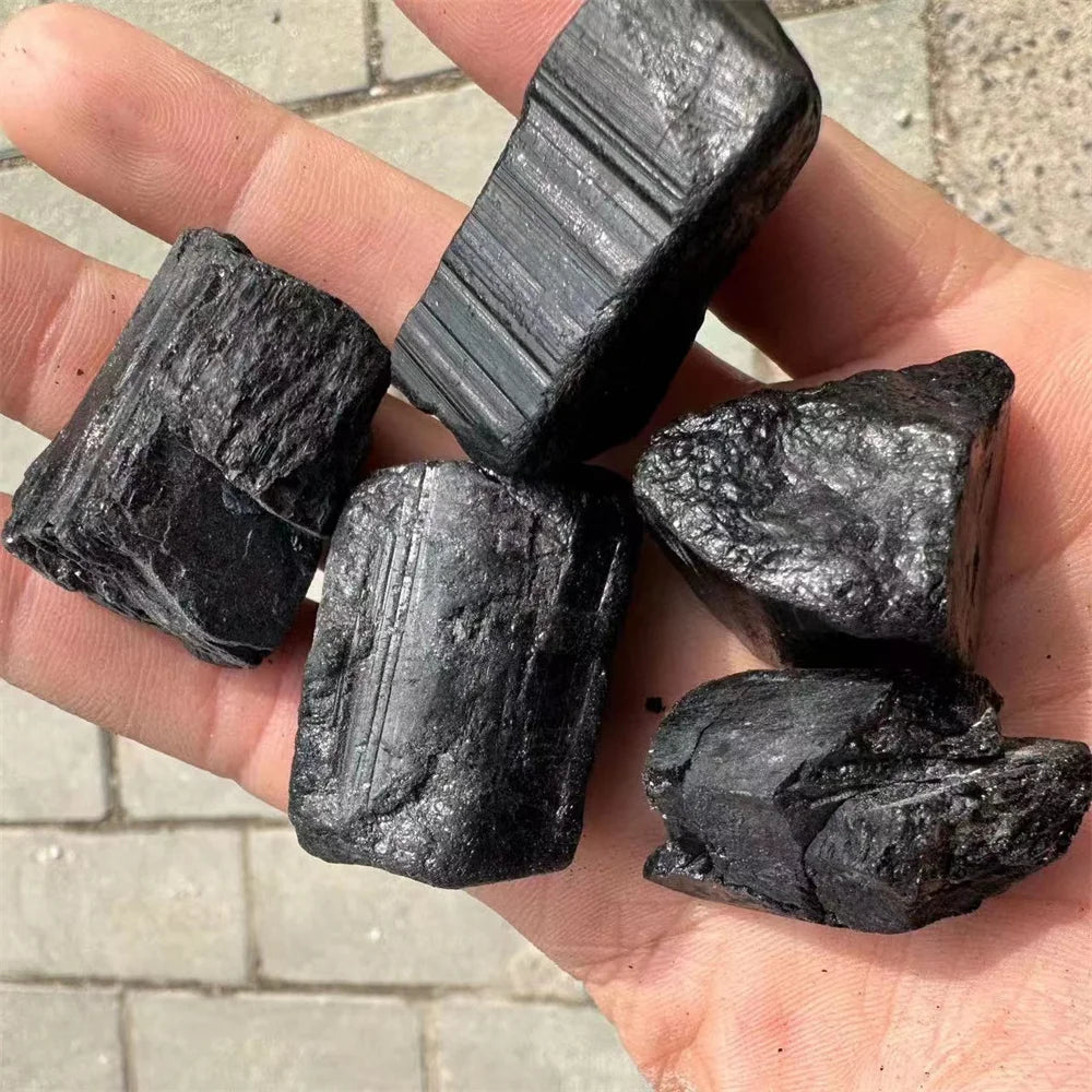 ⚫ Natural Black Tourmaline Raw Crystal Stone — Energy Shield & Purification Mineral