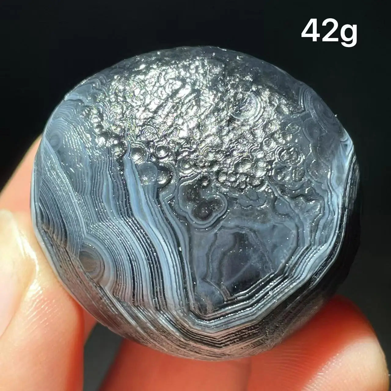 🖤 Natural Black Sardonyx & Gobi Agate Energy Stone