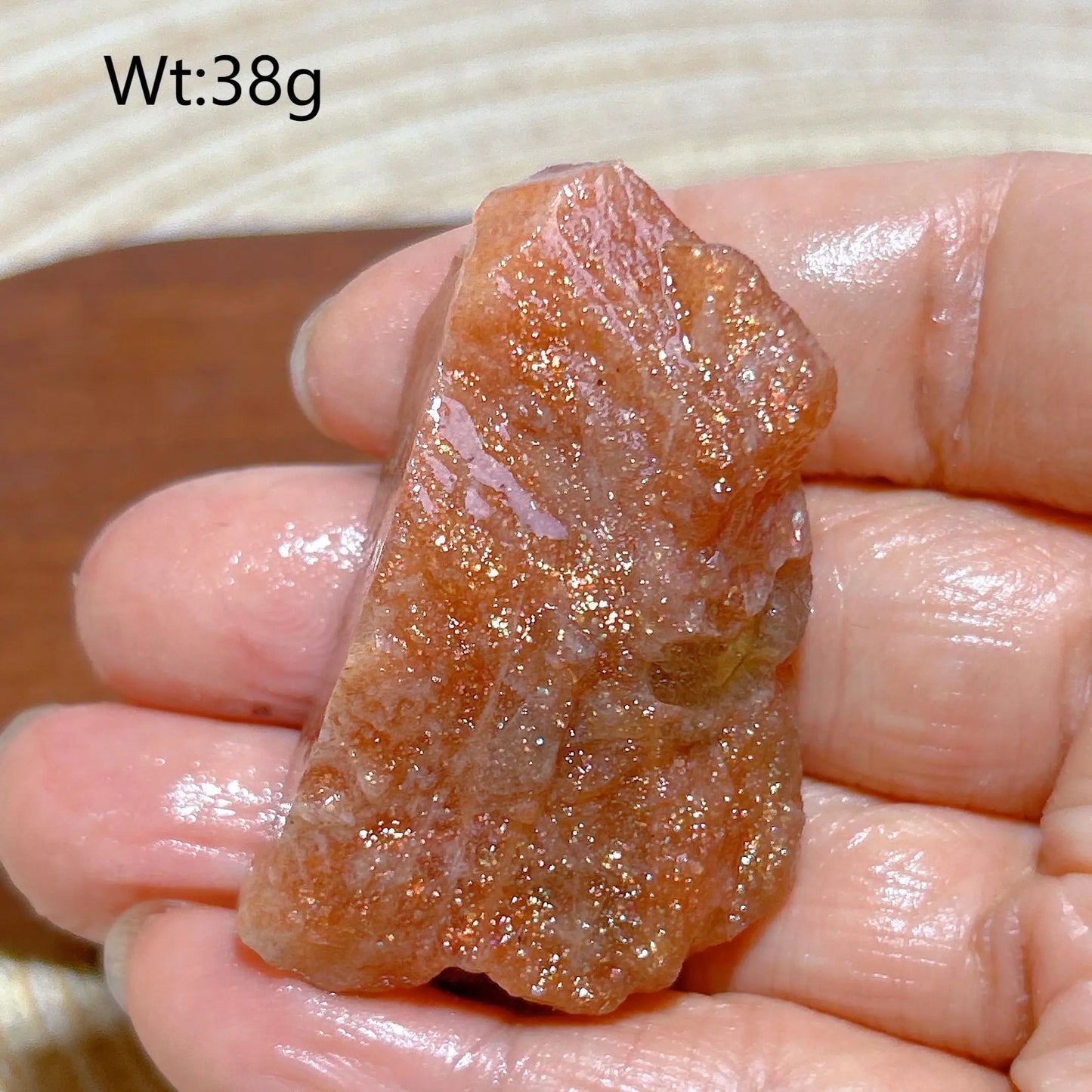 Natural Crystal Gem Sunstone Raw Stone Golden Rainbow Flash Gemstone Desk Reiki Home Decoration Gift Rare Prismatic