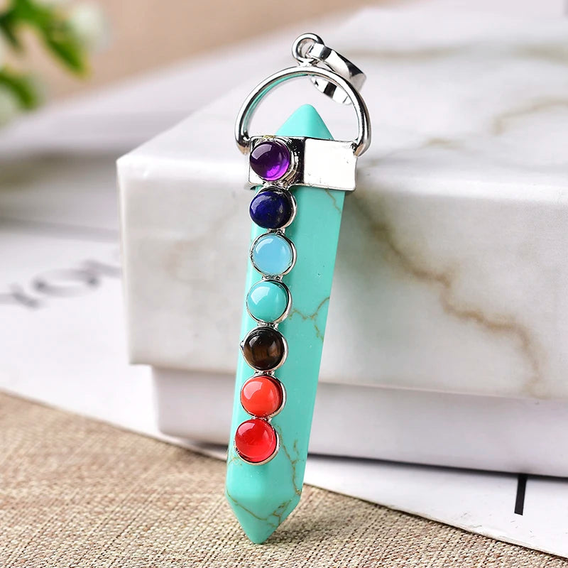 π Seven Chakra Crystal Pendant Necklace β Natural Healing Energy Amulet