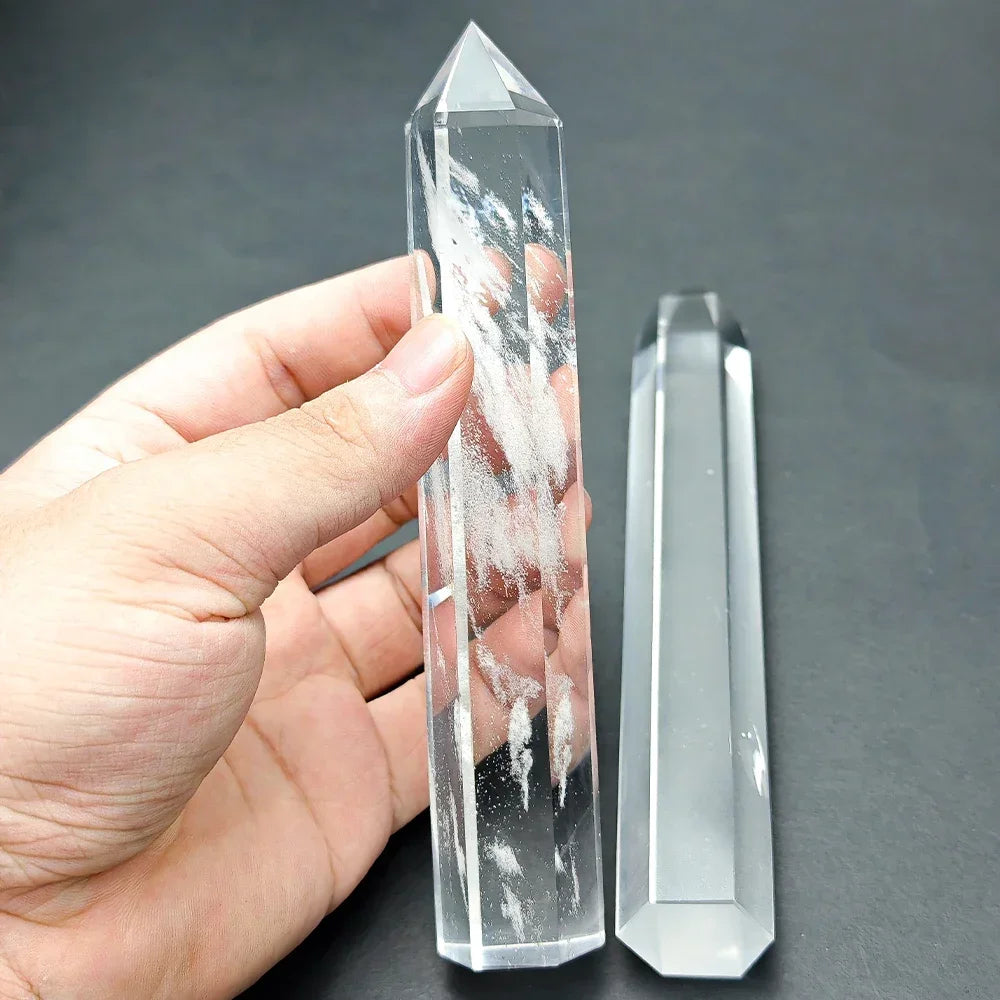 💎 Natural White Crystal Obelisk — Reiki Healing Pillar for Witchcraft, Meditation & Home Décor