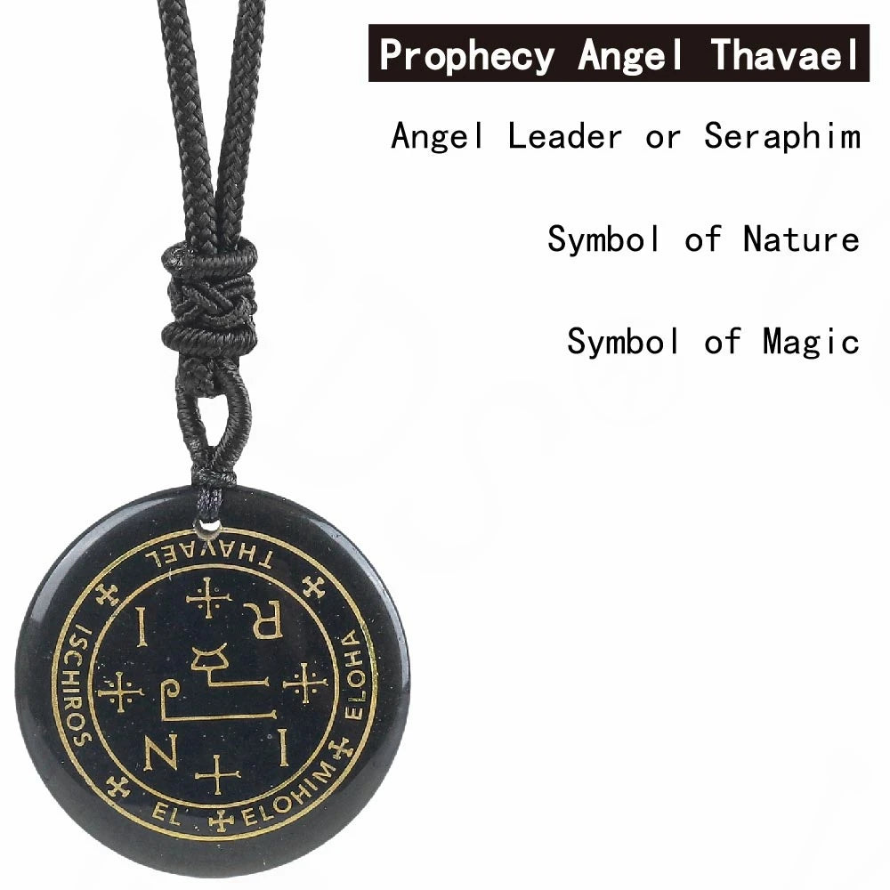 Quartz Obsidian Seven Archangel Pendant