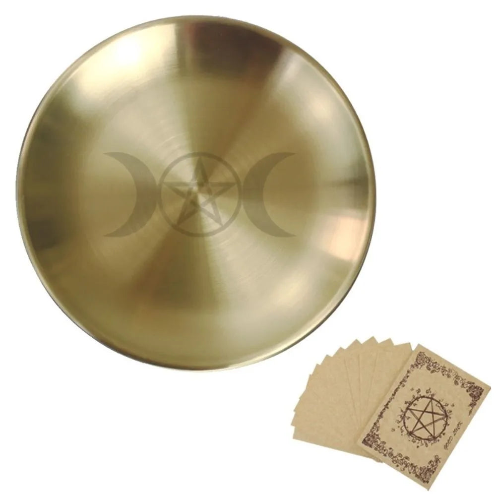 🔥 Altar Ritual Plate — Stainless Steel Multi-Purpose Candle & Burning Bowl (14cm)