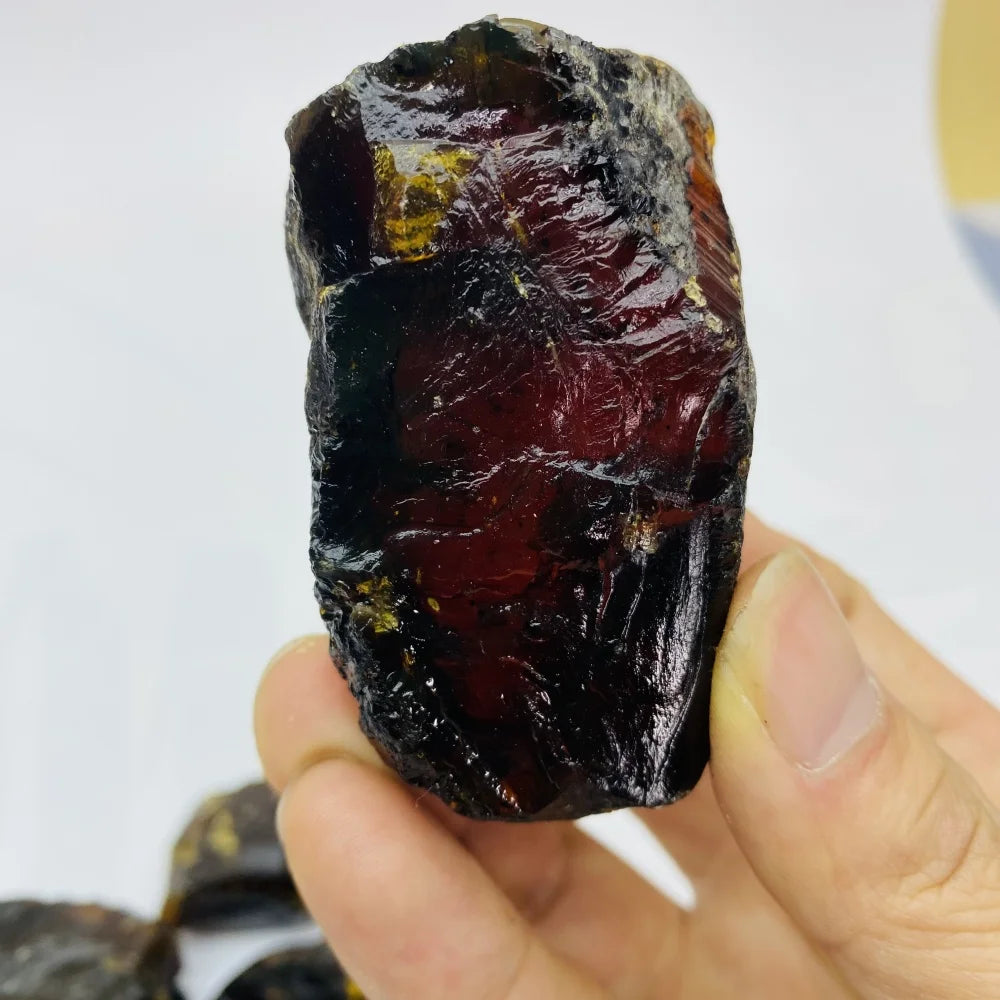🔮 Natural Amber Crystal Rough — Northern Lights Burmese Blood Amber