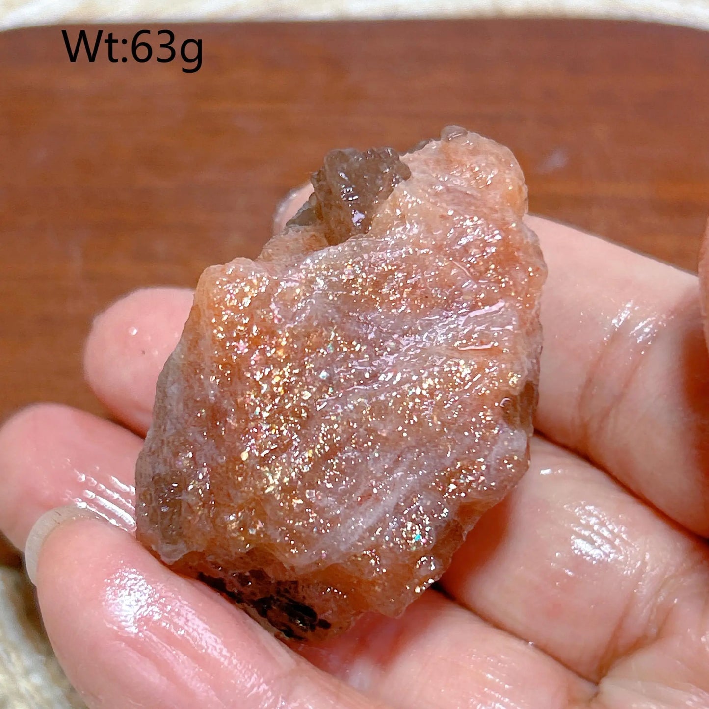 Natural Crystal Gem Sunstone Raw Stone Golden Rainbow Flash Gemstone Desk Reiki Home Decoration Gift Rare Prismatic