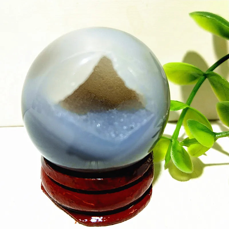 🔮 Natural Agate Druzy Crystal Ball — Geode Sphere for Feng Shui & Energy Healing