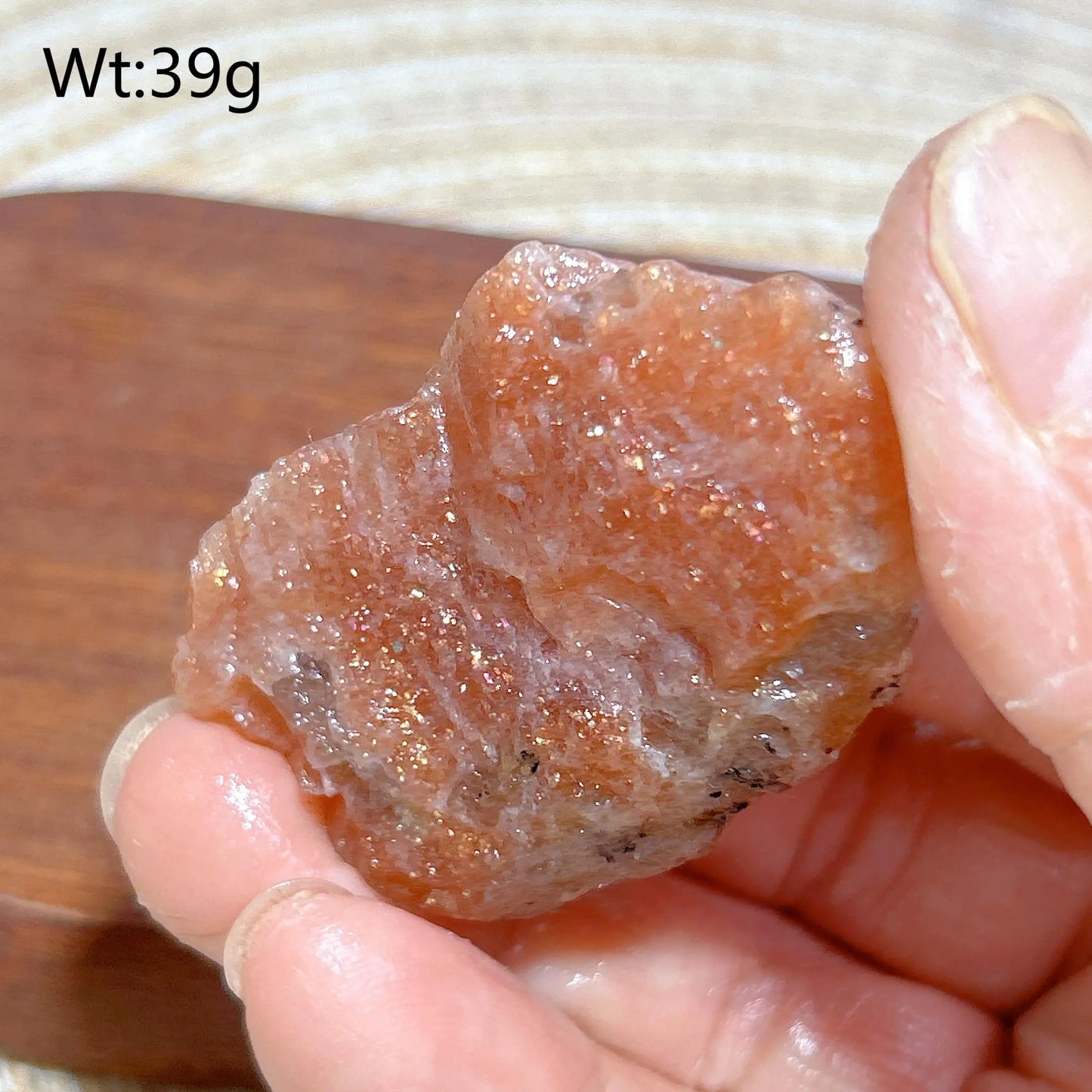 Natural Crystal Gem Sunstone Raw Stone Golden Rainbow Flash Gemstone Desk Reiki Home Decoration Gift Rare Prismatic