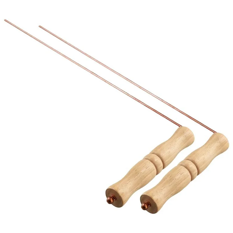 🔮 AB06 Premium Copper Dowsing Rods Kit with Natural Wooden Handles