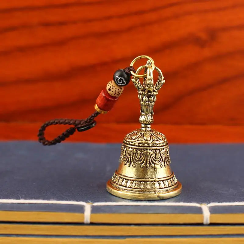 🔔 Retro Tibetan Brass Wind Chime – Die-Cast Copper Bell Pendant for Garden, Patio, and Home Décor