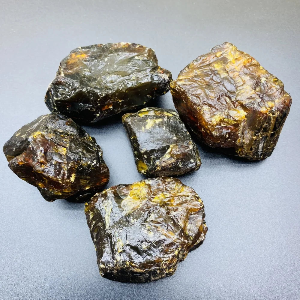 🔮 Natural Amber Crystal Rough — Northern Lights Burmese Blood Amber