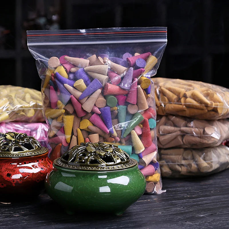 🌿 60-Piece Natural Backflow Incense Cones — Mixed Floral Scents