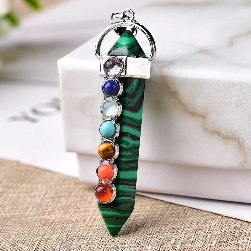 π Seven Chakra Crystal Pendant Necklace β Natural Healing Energy Amulet