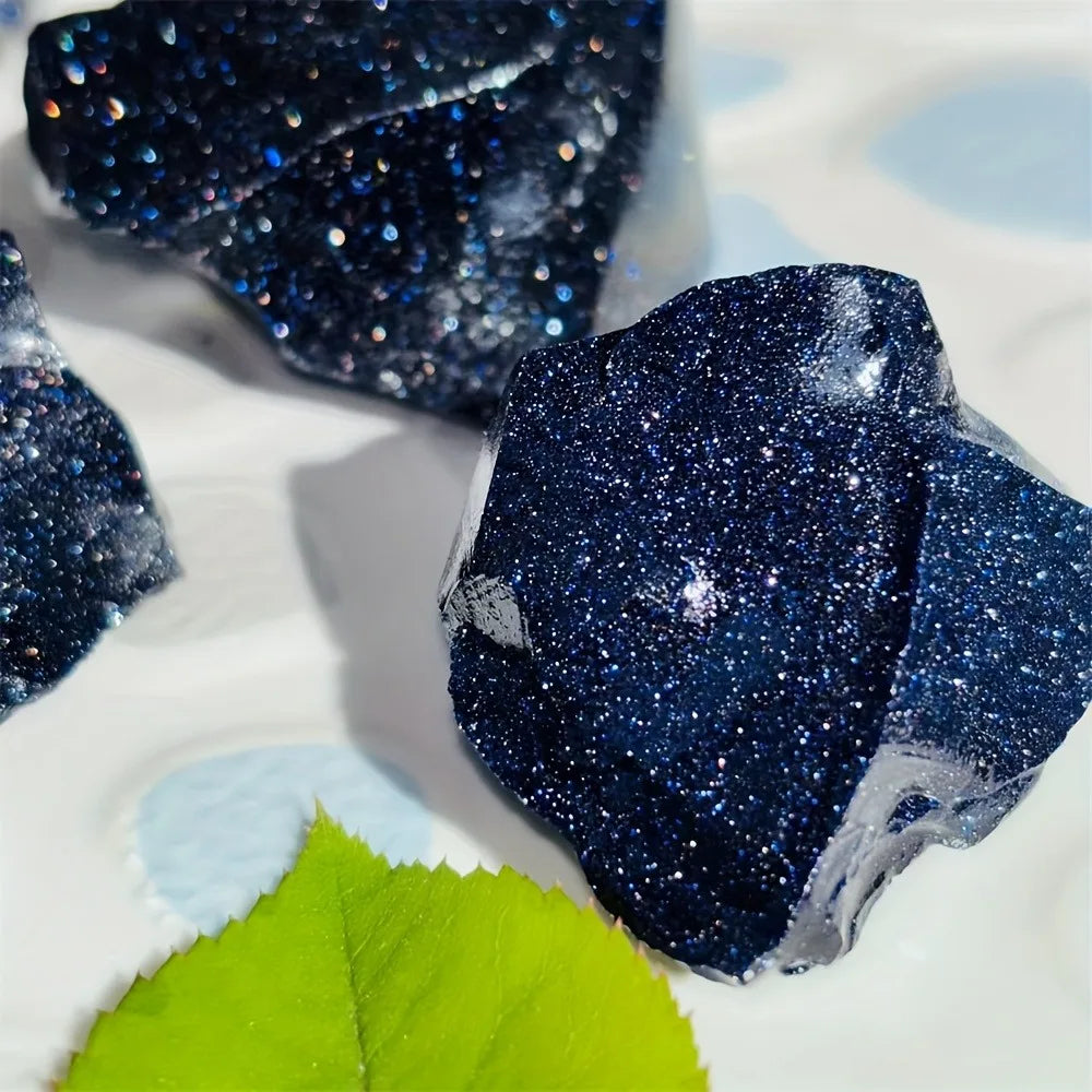 💙 Natural Blue Sandstone & Apatite Rough Crystal — Raw Chakra Healing Stone