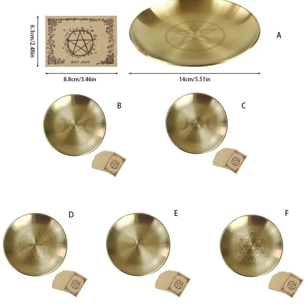 🔥 Altar Ritual Plate — Stainless Steel Multi-Purpose Candle & Burning Bowl (14cm)