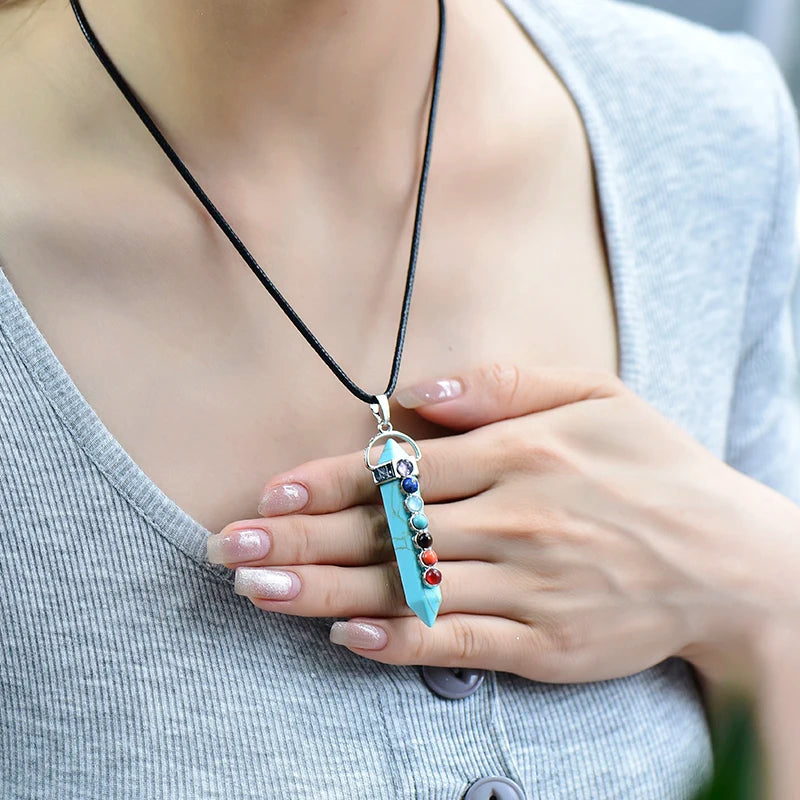 π Seven Chakra Crystal Pendant Necklace β Natural Healing Energy Amulet