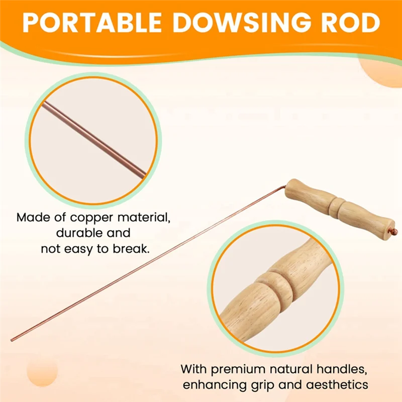 🔮 AB06 Premium Copper Dowsing Rods Kit with Natural Wooden Handles