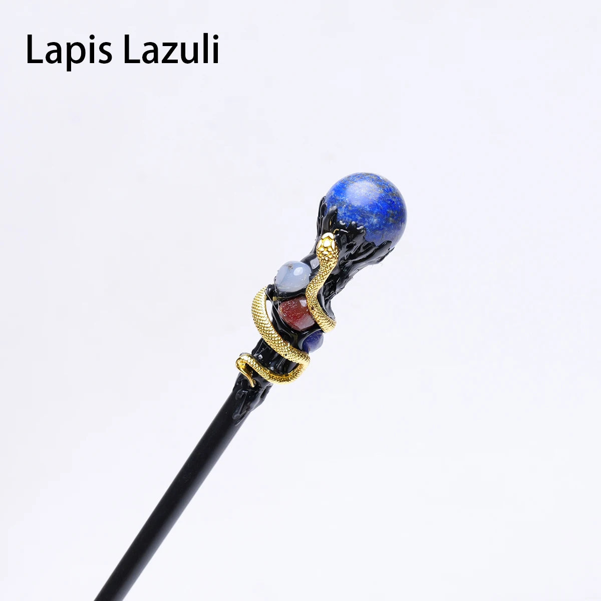 🔮 Natural Crystal Ball Scepter — Elemental Fairy Wand & Ritual Altar Decor