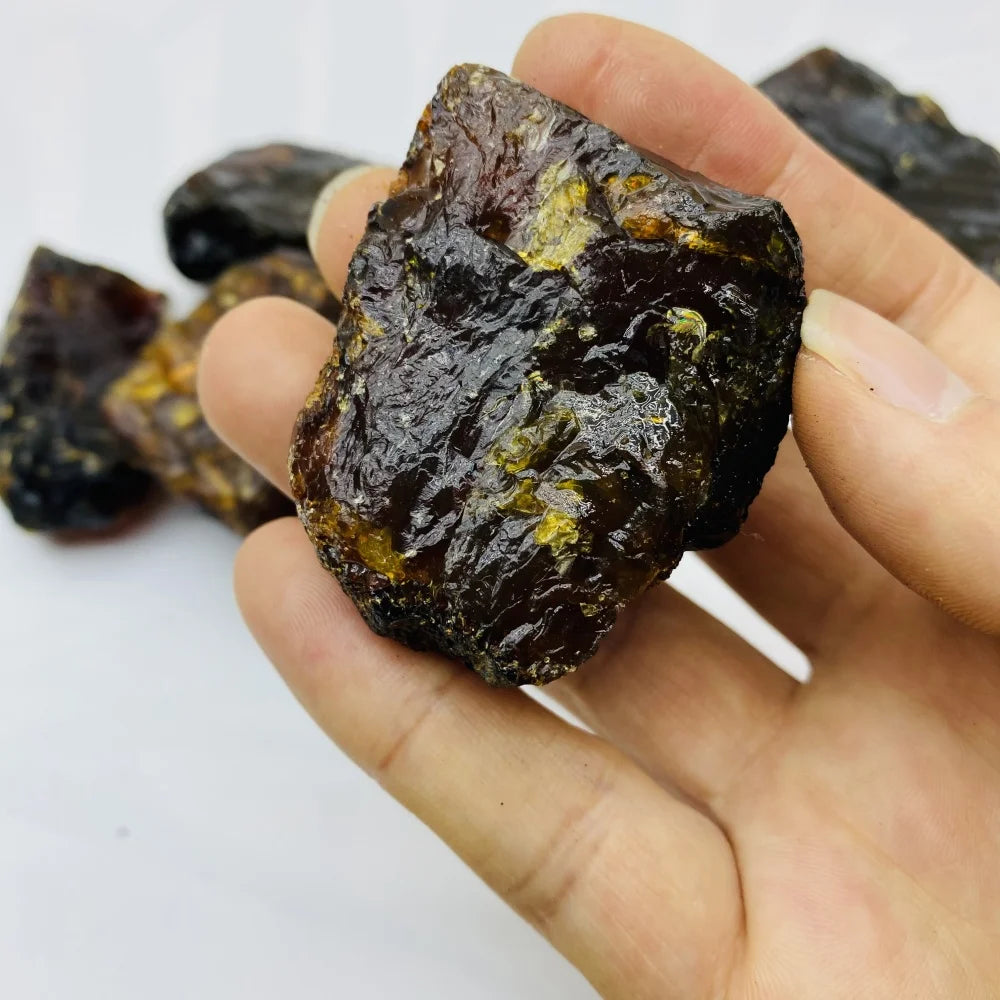 🔮 Natural Amber Crystal Rough — Northern Lights Burmese Blood Amber