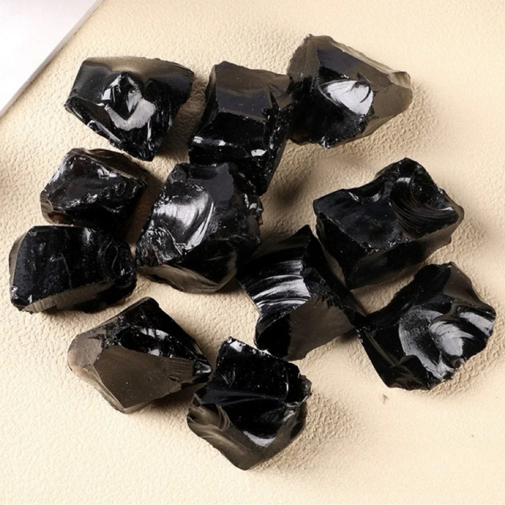 ⚫ Raw Black Obsidian Crystal — Natural Quartz Healing Stone