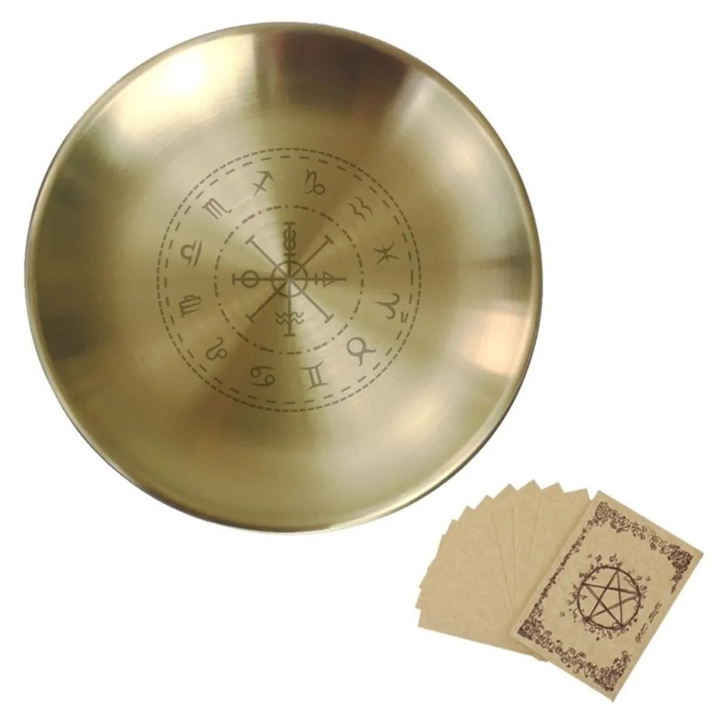 🔥 Altar Ritual Plate — Stainless Steel Multi-Purpose Candle & Burning Bowl (14cm)