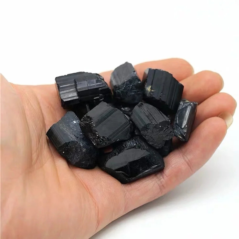 ⚫ Natural Black Tourmaline Raw Crystal Stone — Energy Shield & Purification Mineral