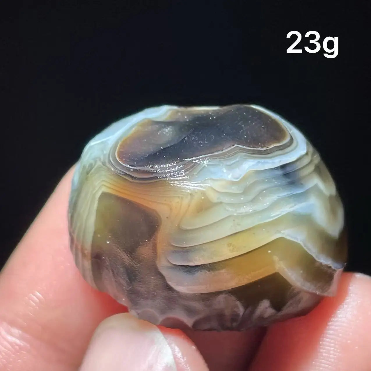 🖤 Natural Black Sardonyx & Gobi Agate Energy Stone