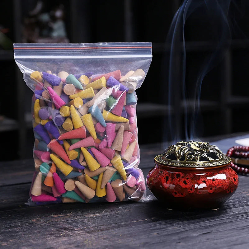 🌿 60-Piece Natural Backflow Incense Cones — Mixed Floral Scents