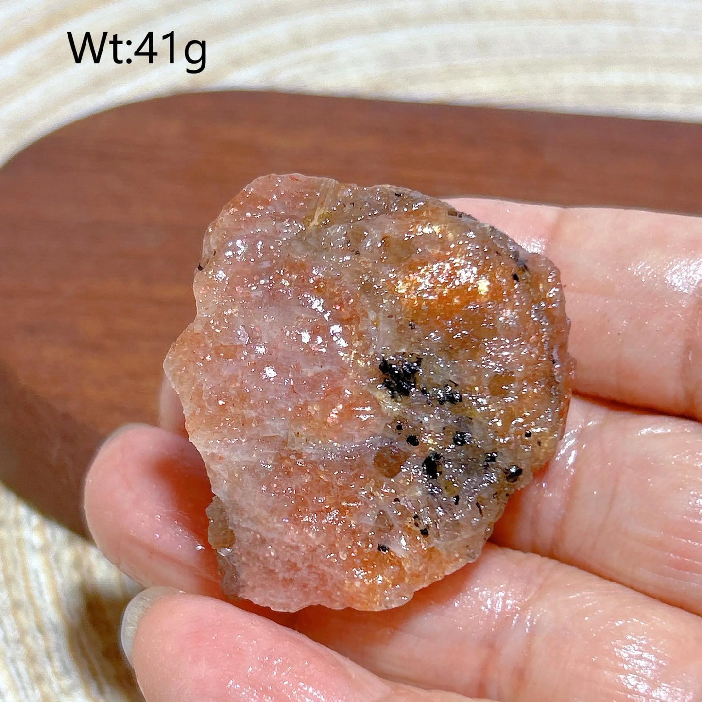 Natural Crystal Gem Sunstone Raw Stone Golden Rainbow Flash Gemstone Desk Reiki Home Decoration Gift Rare Prismatic