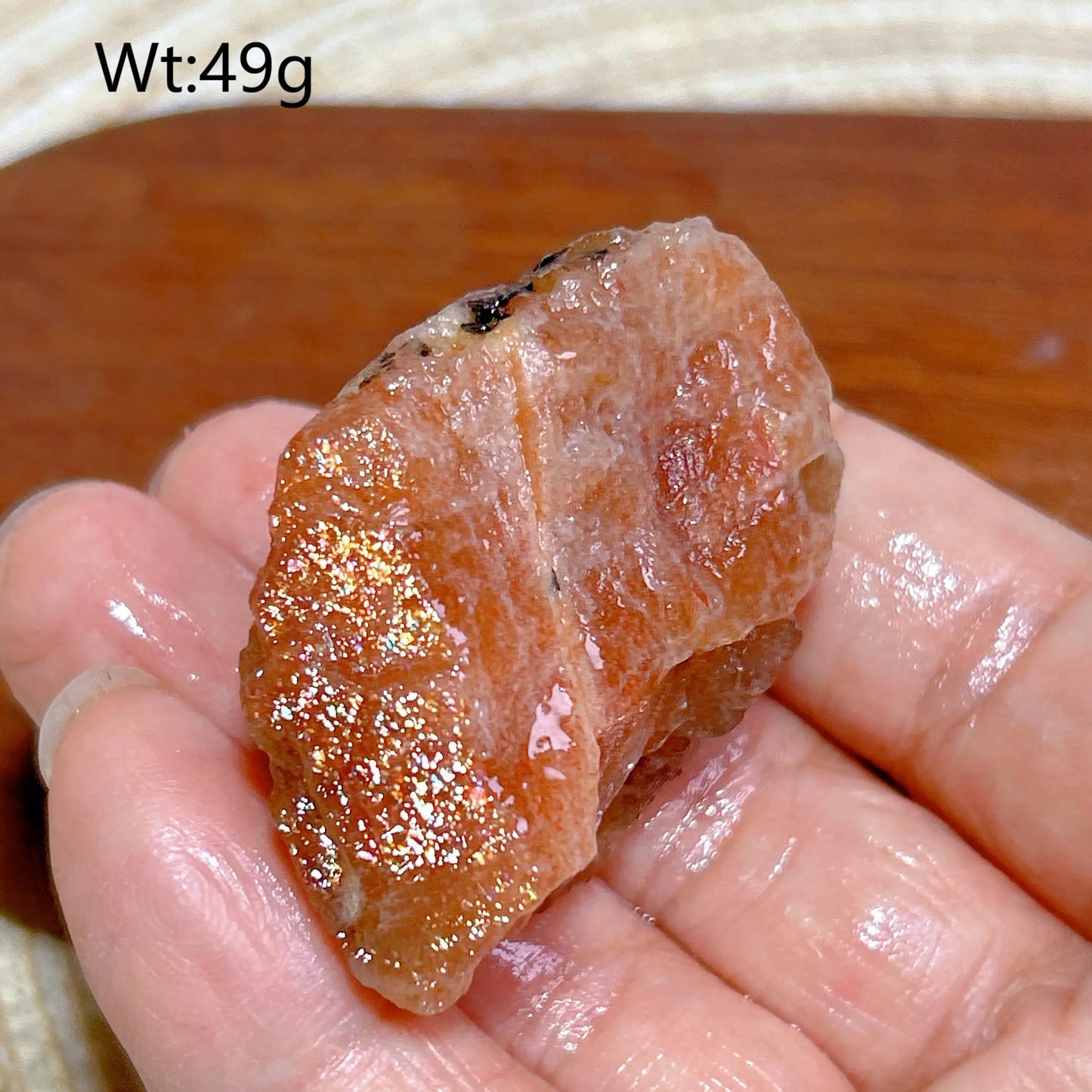 Natural Crystal Gem Sunstone Raw Stone Golden Rainbow Flash Gemstone Desk Reiki Home Decoration Gift Rare Prismatic