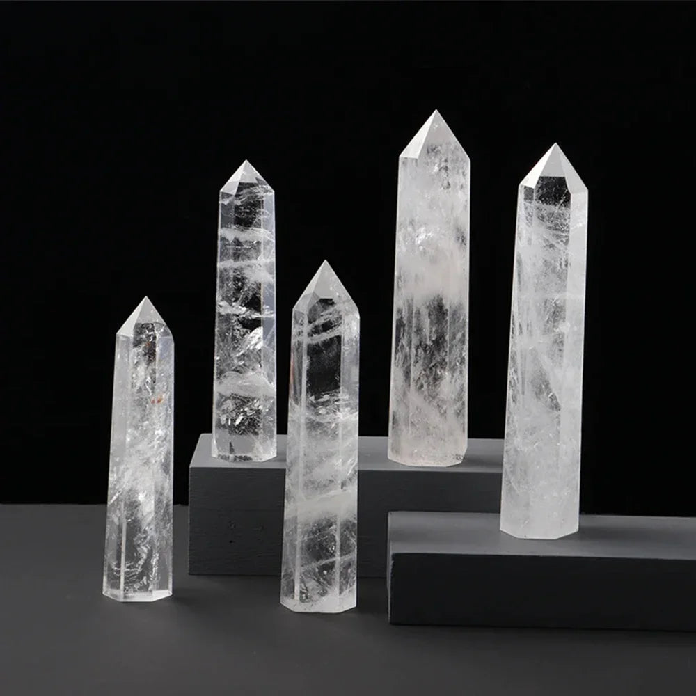 💎 Natural White Crystal Obelisk — Reiki Healing Pillar for Witchcraft, Meditation & Home Décor