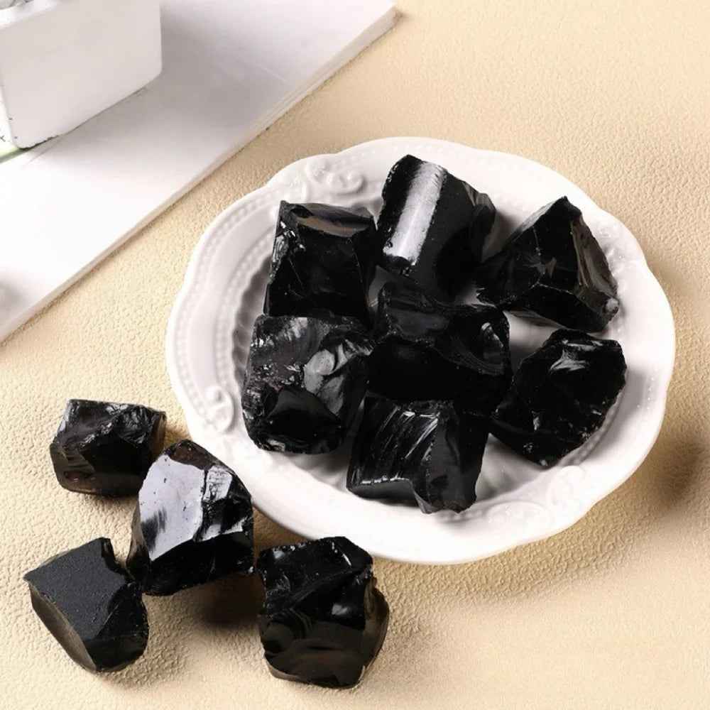 ⚫ Raw Black Obsidian Crystal — Natural Quartz Healing Stone