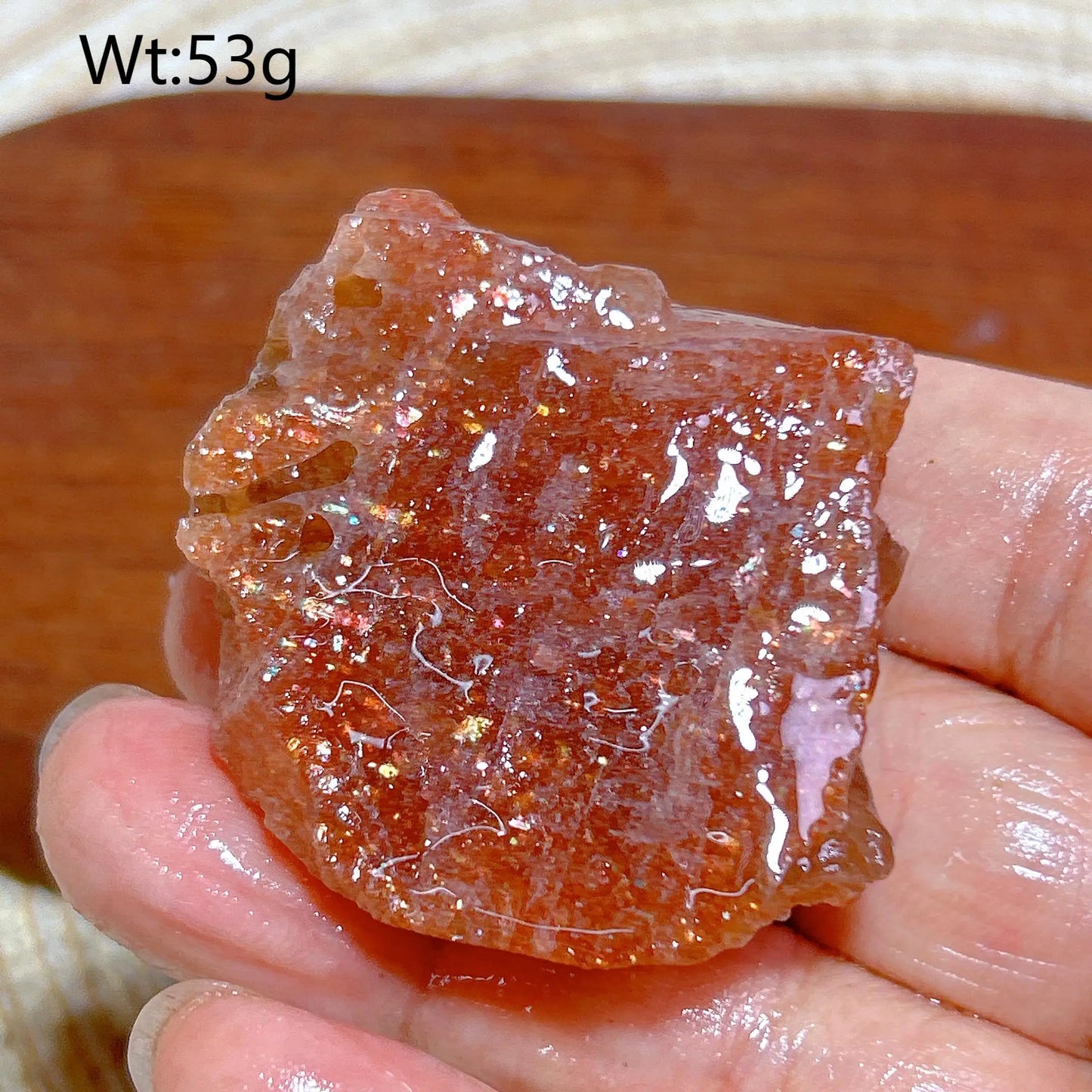 Natural Crystal Gem Sunstone Raw Stone Golden Rainbow Flash Gemstone Desk Reiki Home Decoration Gift Rare Prismatic