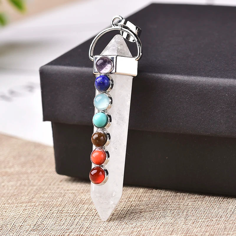 π Seven Chakra Crystal Pendant Necklace β Natural Healing Energy Amulet