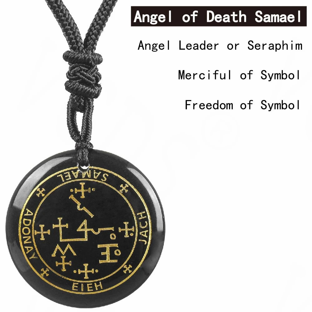 Quartz Obsidian Seven Archangel Pendant