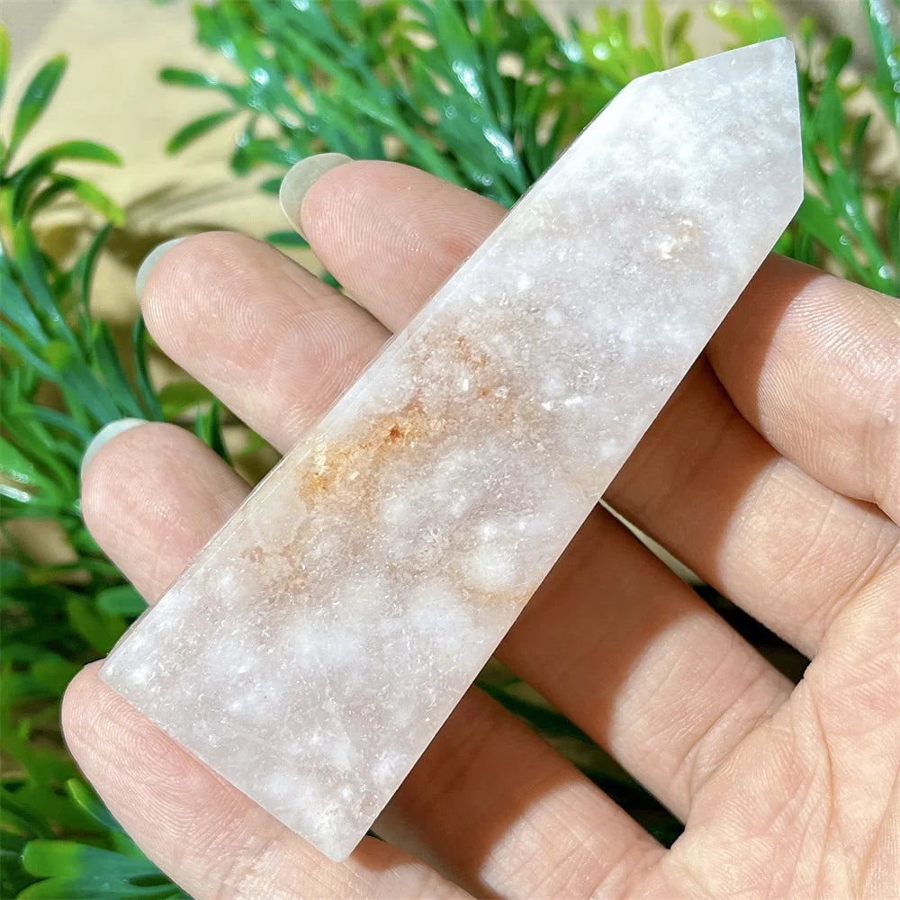 🌸 Natural Pink Amethyst & Flower Agate Crystal Tower with Druzy Quartz Point