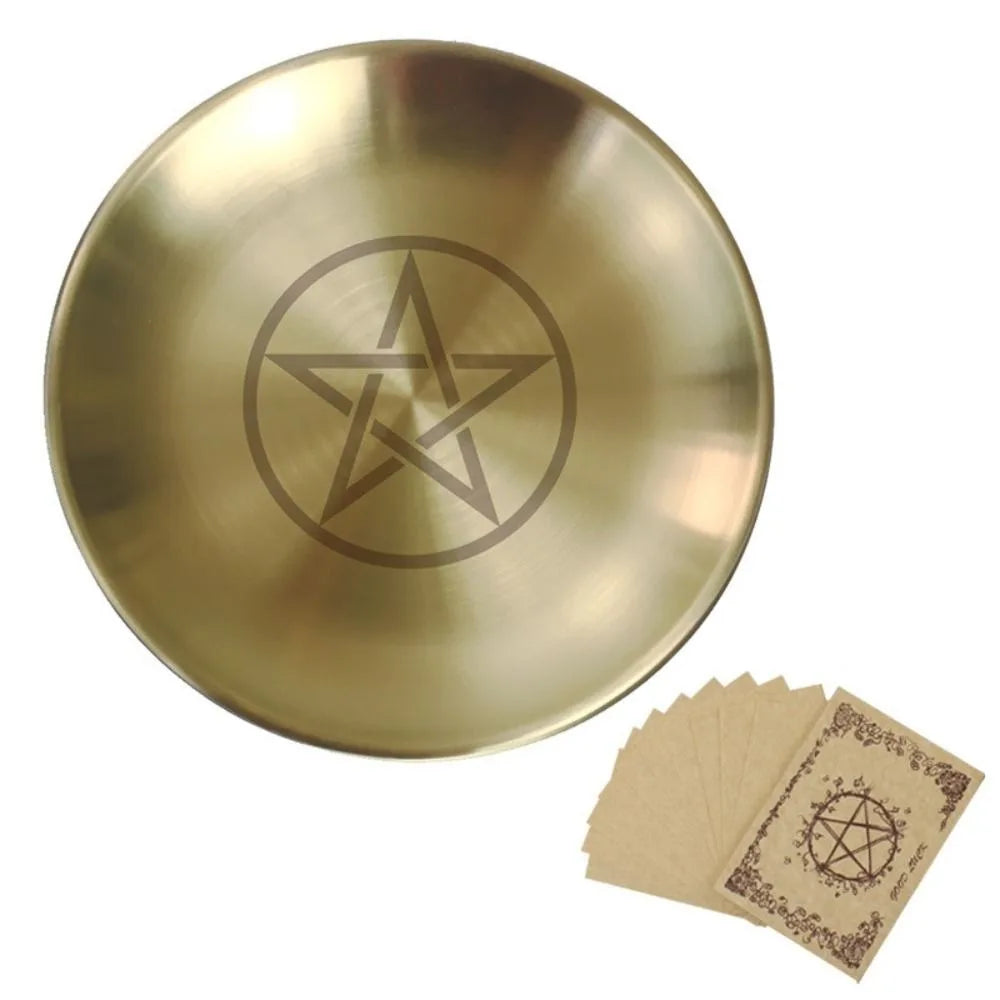🔥 Altar Ritual Plate — Stainless Steel Multi-Purpose Candle & Burning Bowl (14cm)