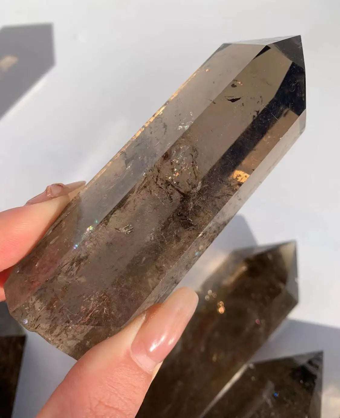 🌫️ Large Smoky Quartz Crystal Tower — Natural Hexagonal Energy Wand