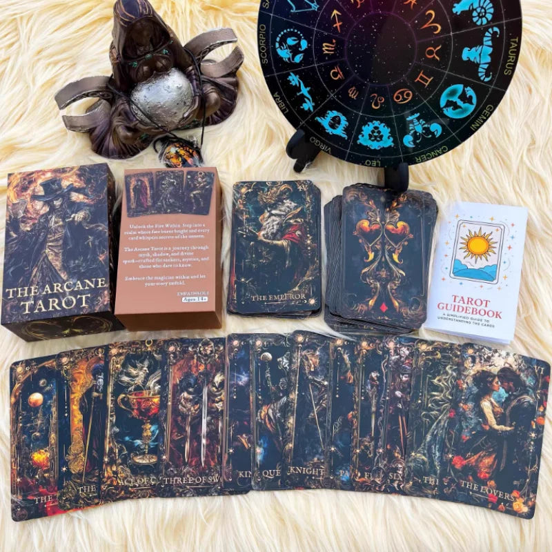 🔮 Magic Arcana Tarot Deck – 78-Card Traditional Divination Set (13x8cm)