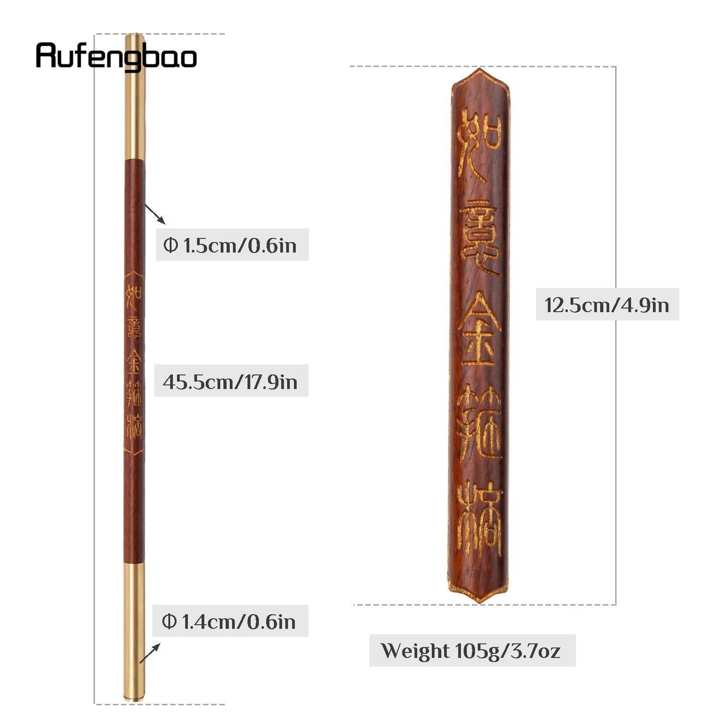 🪶 Handcrafted Brown Wooden Wand — Traditional Ritual & Energy Healing Tool (45cm)