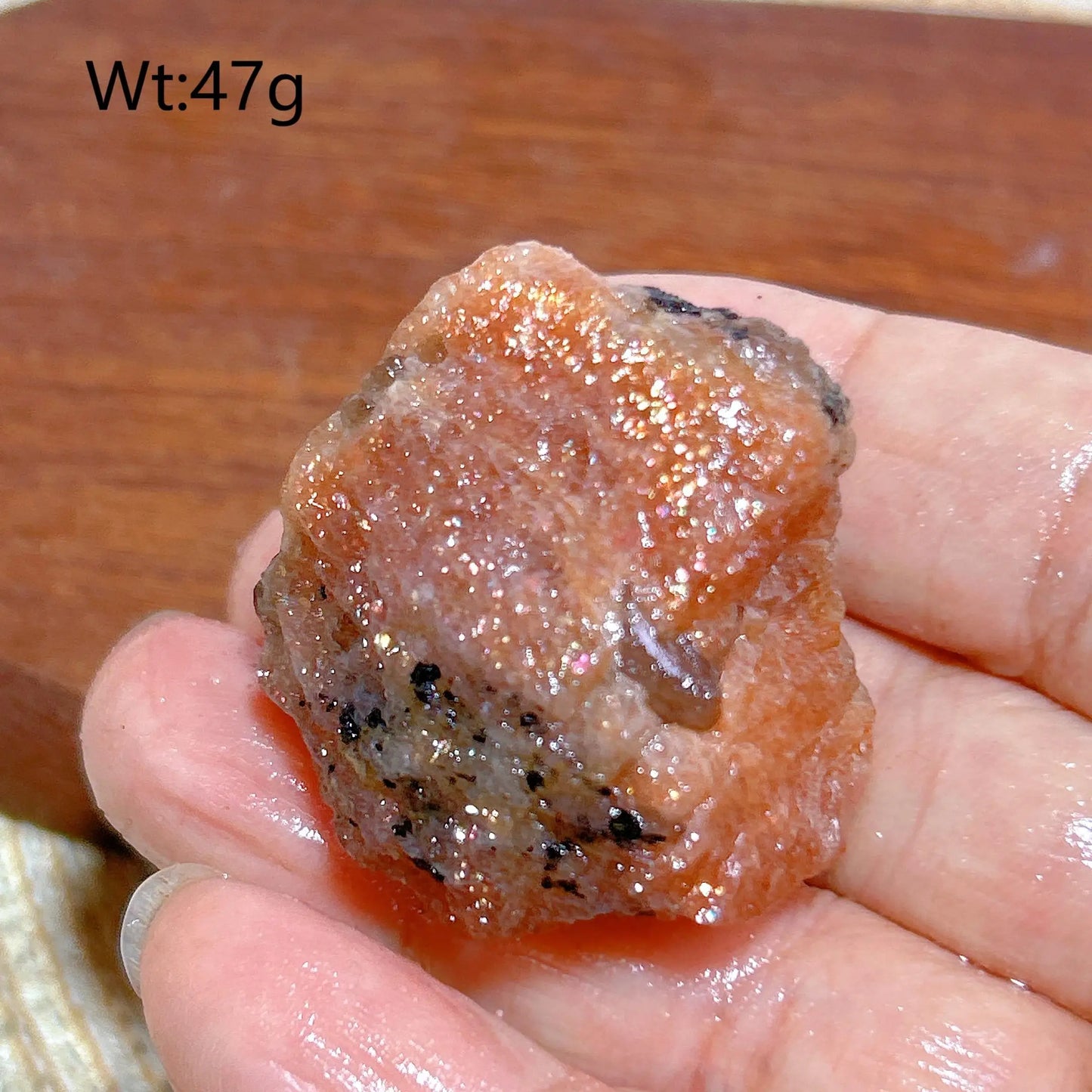 Natural Crystal Gem Sunstone Raw Stone Golden Rainbow Flash Gemstone Desk Reiki Home Decoration Gift Rare Prismatic